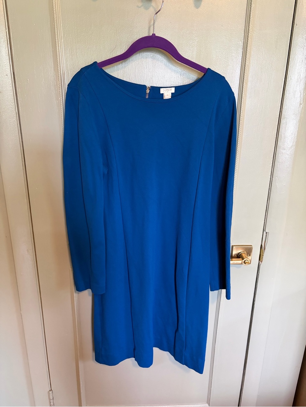 J. Crew Cobalt Blue Long-Sleeve Shift Dress